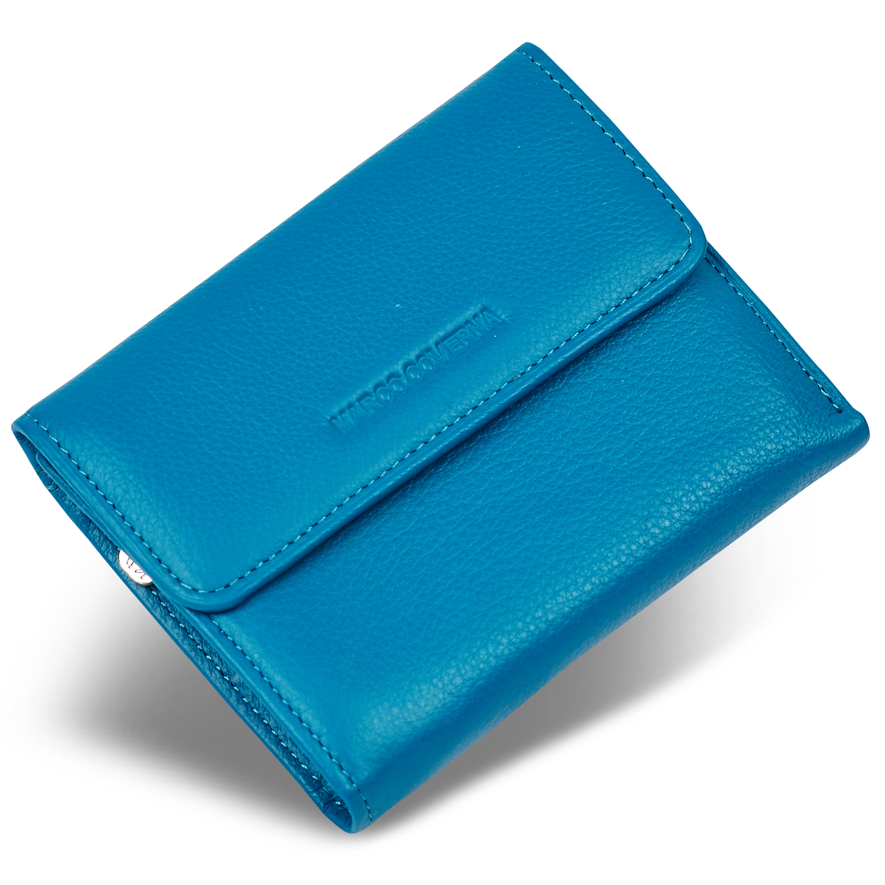 Синій жіночий гаманець з натуральної шкіри з магнітами для фіксації Marco Coverna MС-2047A-10