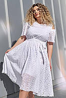 Женское летнее платье под поясок натуральные ткани Ткань: прошива + подклад батист Размер 50-52,54-56,58-60