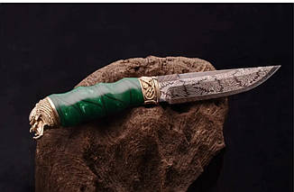 Авторський ніж у подарунок чоловікові "Toxic", з мозаїчного дамаску, фото 2