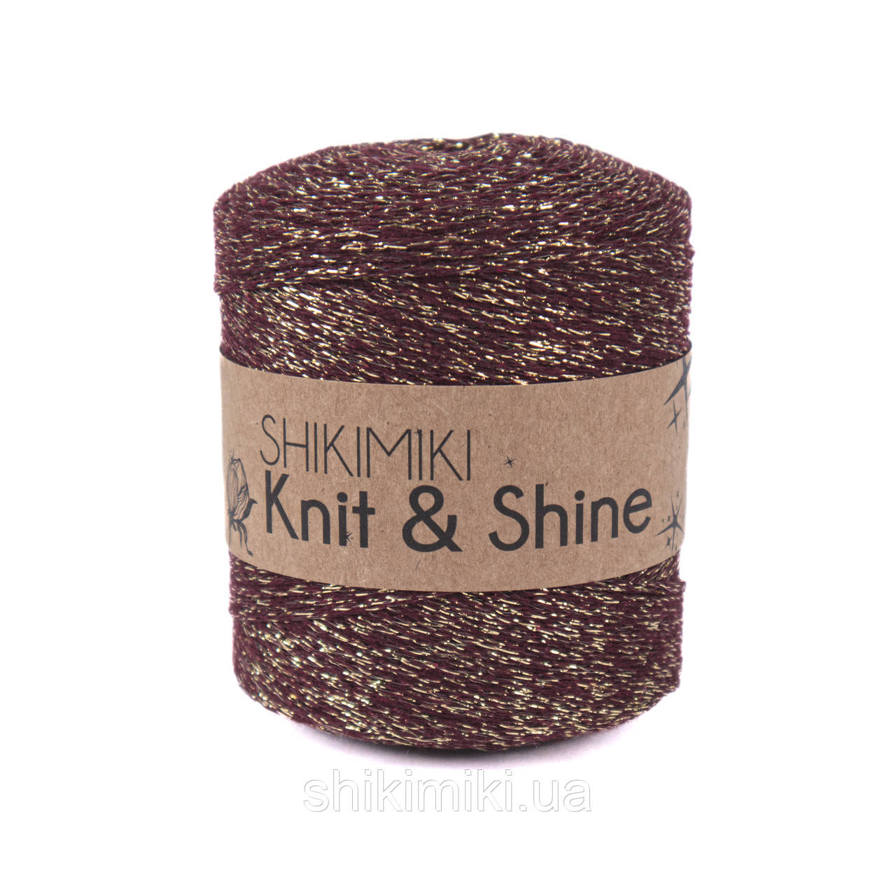 Трикотажний шнур з люрексом Shine Cotton, колір Бургунді