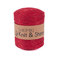Трикотажний шнур з люрексом Knit & Shine, колір Червоний