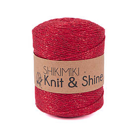 Трикотажний шнур із люрексом Knit & Shine, колір Червоний