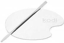 Косметична палітра зі шпателем для змішування косметики (матеріал: нержавіюча сталь)