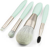 Набір пензлів для макіяжу Zoreya 4 шт. Зелений. Без коробки. AVADONA