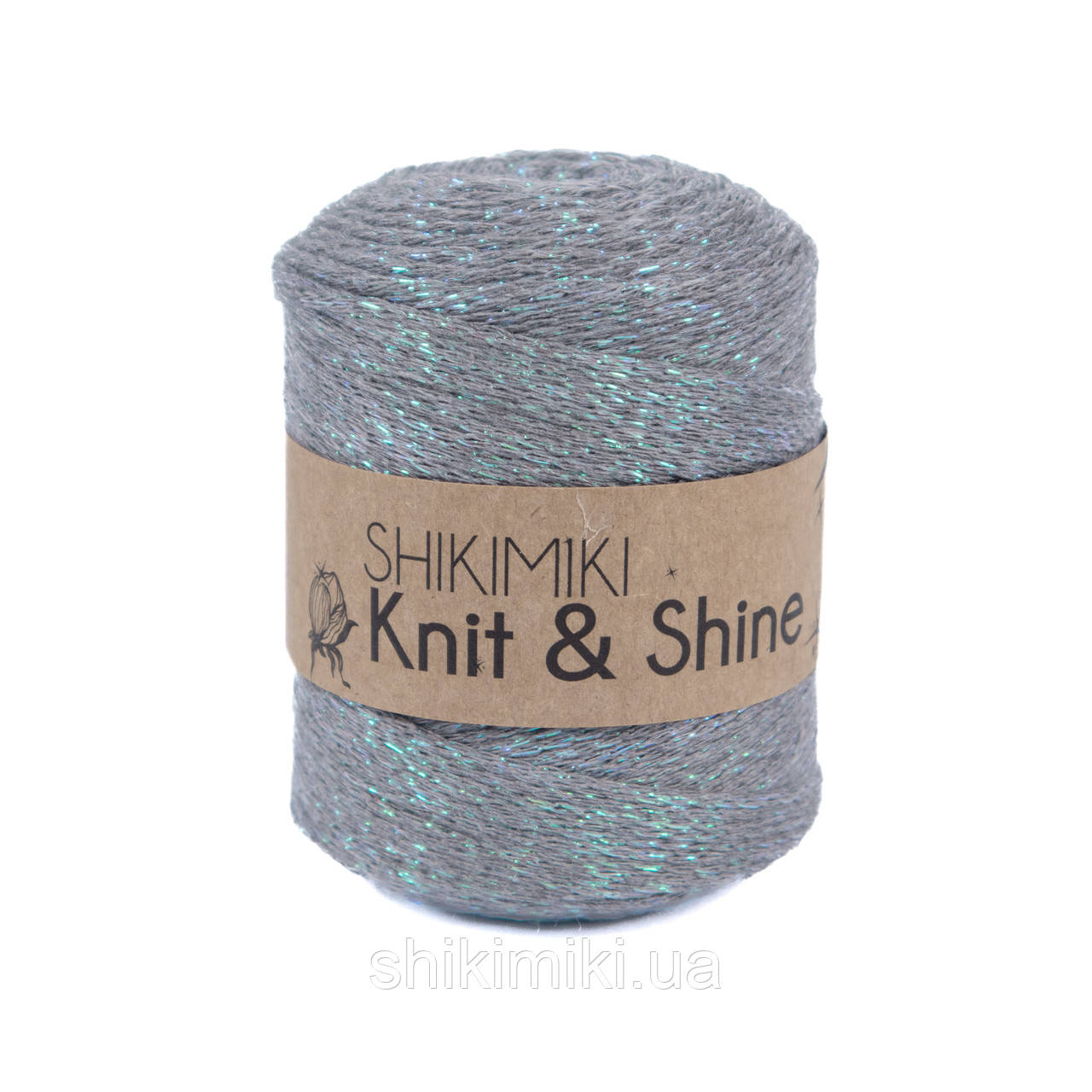 Трикотажний шнур з люрексом Knit & Shine, колір Сіро-зелений