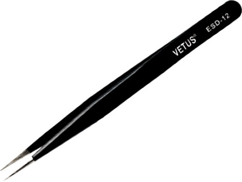 Пінцет професійний для вій прямий ESD-12 Vetus AVADONA