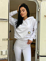 Жіночий трикотажний костюм світшот з капюшоном та велосипедки Dv5408, фото 3