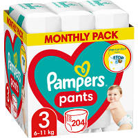 Подгузник Pampers Pants Midi Размер 3 (6-11 кг) 204 шт (8006540497678) DL