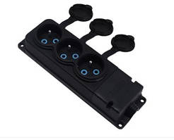 Колодка каучуковая чорная 3-а 16A 250V