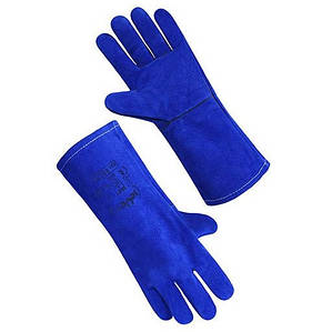 Рукавички спилкові КРАГИ з підкладкою, KV 69674, сині