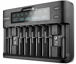 Зарядний пристрій Everactive UC800 на 8 акумуляторів Li-ion/LiFePO4/Ni-MH + 2 канали для акумуляторів Крона, фото 3