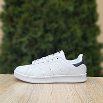 Літні кросівки жіночі білі із чорним Adidas Stan Smith. Взуття жіноче біле на літо Адідас Стен Сміт, фото 10