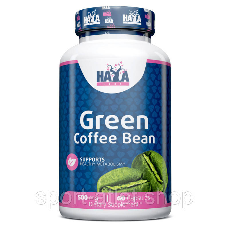 Натуральна добавка Haya Labs Green Coffee Bean 500 mg, 60 капсул