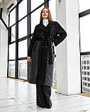 Жіноче демісезонне пальто ПВ-305 чорний, фото 3