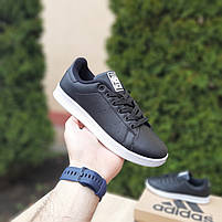 Літні жіночі кросівки чорні з білим Adidas Stan Smith. Взуття жіноче чорно-біле на літо Адідас Стен Сміт, фото 3