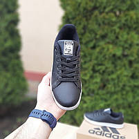 Літні жіночі кросівки чорні з білим Adidas Stan Smith. Взуття жіноче чорно-біле на літо Адідас Стен Сміт, фото 4