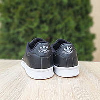 Літні жіночі кросівки чорні з білим Adidas Stan Smith. Взуття жіноче чорно-біле на літо Адідас Стен Сміт, фото 5
