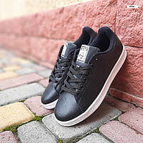Літні жіночі кросівки чорні з білим Adidas Stan Smith. Взуття жіноче чорно-біле на літо Адідас Стен Сміт, фото 7