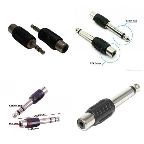 Купить Переходник штекер тюльпан RCA на jack aux 3.5mm 6,5mm моно ...