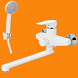 Пластиковий змішувач для ванни білий (ЧЕХІЯ), фото 5