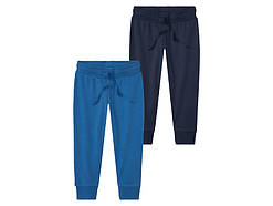 Спортивні штани дитячі Lupilu сині + темно-сині, двонитка, розміри 86-104