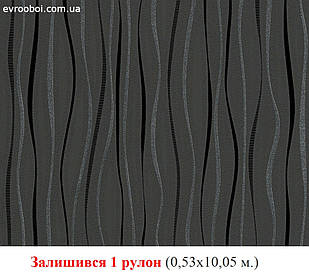 Чорні німецькі шпалери 958792, з тонкими та хвилястими глянсовими та смужками на матовому фактурному тлі