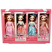 Кукла шарнирная с заколкой, 4 вида в упаковке для девочек