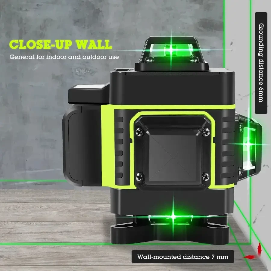 Лазерный уровень нивелир Hilda 4D 2 аккамулятора 16 линий зеленый луч с Bluetooth - фото 4 - id-p1816370076