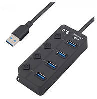 Usb розгалужувач на 4 порти USB Hub 3.0, фото 4