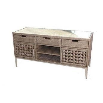 Комод садовий зі штучного ротанга в бежевому кольорі Heart Skyline Design