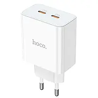 У Нас: Зарядний пристрій HOCO Leader dual port (2C) charger C108A |2Type-C, 35W/3A, PD/QC| white -OK