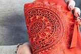 Шкіряна косметичка з тисненням Етно червона, фото 5