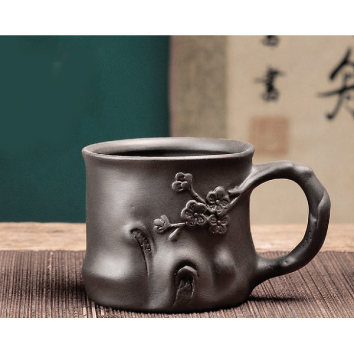 Чашка глиняна Damei чорного кольору 180 мл. Кухоль з ісинської глини