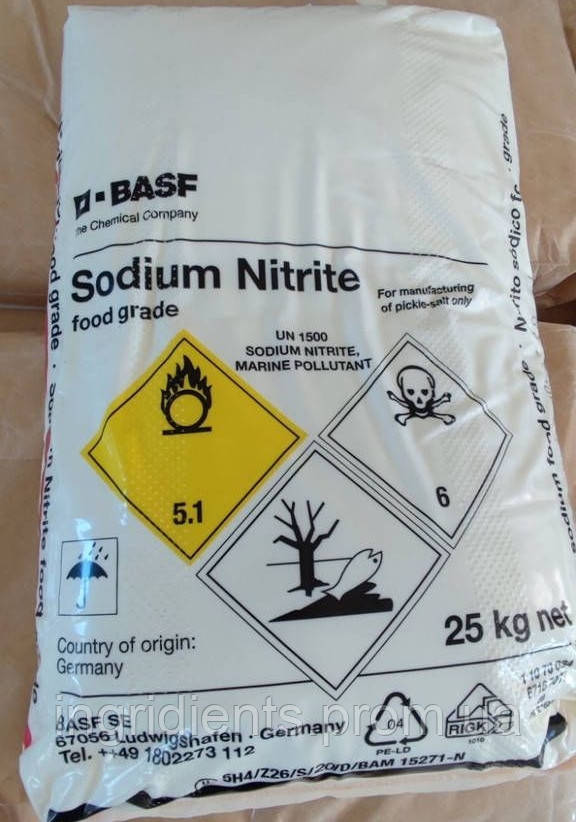 Нітрит Натрію 25кг Харчовий, BASF, Німеччина Натрій Азотистокислий (ID ...