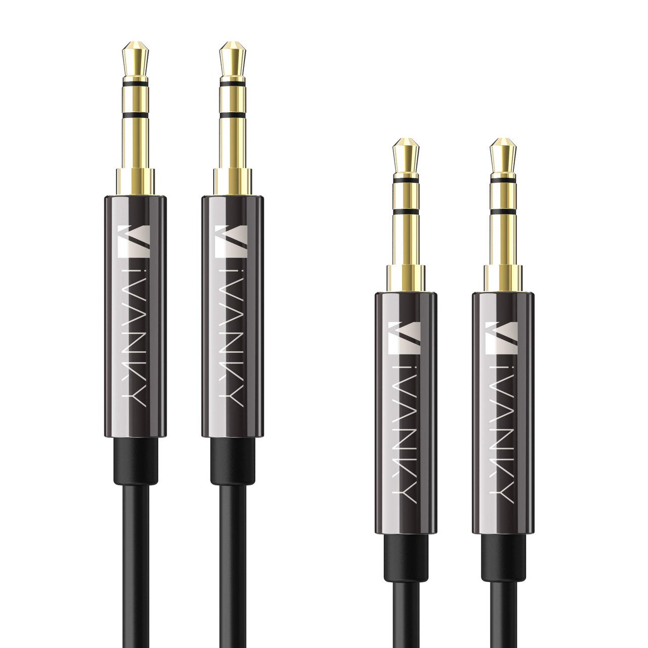 IVANKY Aux Cable 4ft [Hi-Fi Sound, 2-Pack], 3,5-міліметровий допоміжний аудіокабель