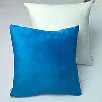 Подушка с принтом "Любой логотип, фото, дизайн" (16249b) синий