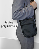 Чоловіча сумка-месенджер з натуральної шкіри в стилі слінг кросбоді через плече барсетка, фото 6