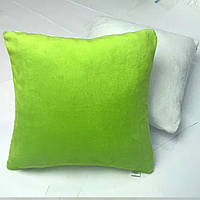 Подушка с принтом "Любой логотип, фото, дизайн" (16249gr) зеленый