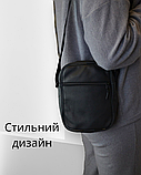 Шкіряна сумка месенджер слінг кросбоді барсетка через плече натуральна шкіра, фото 2