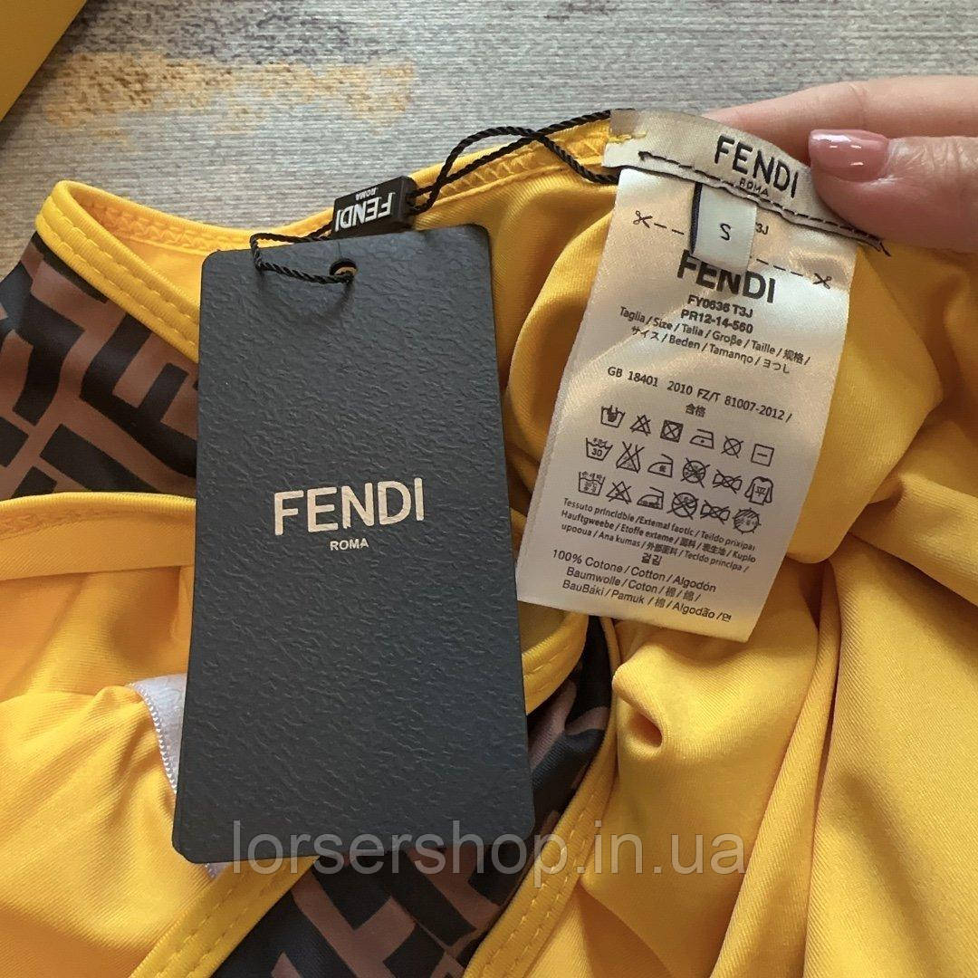 Купальник Fendi слитный в желто-коричневом цвете new 2023 - фото 2 - id-p1181289973