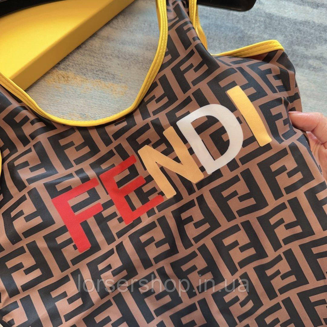 Купальник Fendi слитный в желто-коричневом цвете new 2023 - фото 8 - id-p1181289973