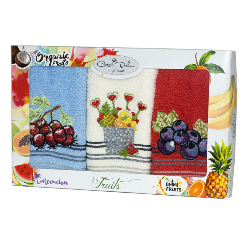 Набір рушників кухонних Gursan — 30*50 (3 шт) Фрукти-03, фото 1