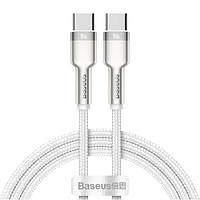 Кабель быстрой зарядки Baseus Cafule Metal Cable 100 W с разъемом Type-c to Type-c 1m Белый