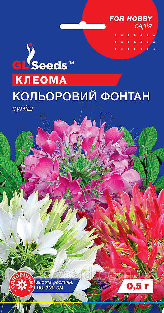 Клеома Кольоровий Фонтан насіння (0,5 г), For Hobby, TM GL Seeds