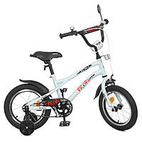 Велосипед детский двухколесный 14 дюймов с колокольчиком и дополнительными колесами Profi Y14251 Белый