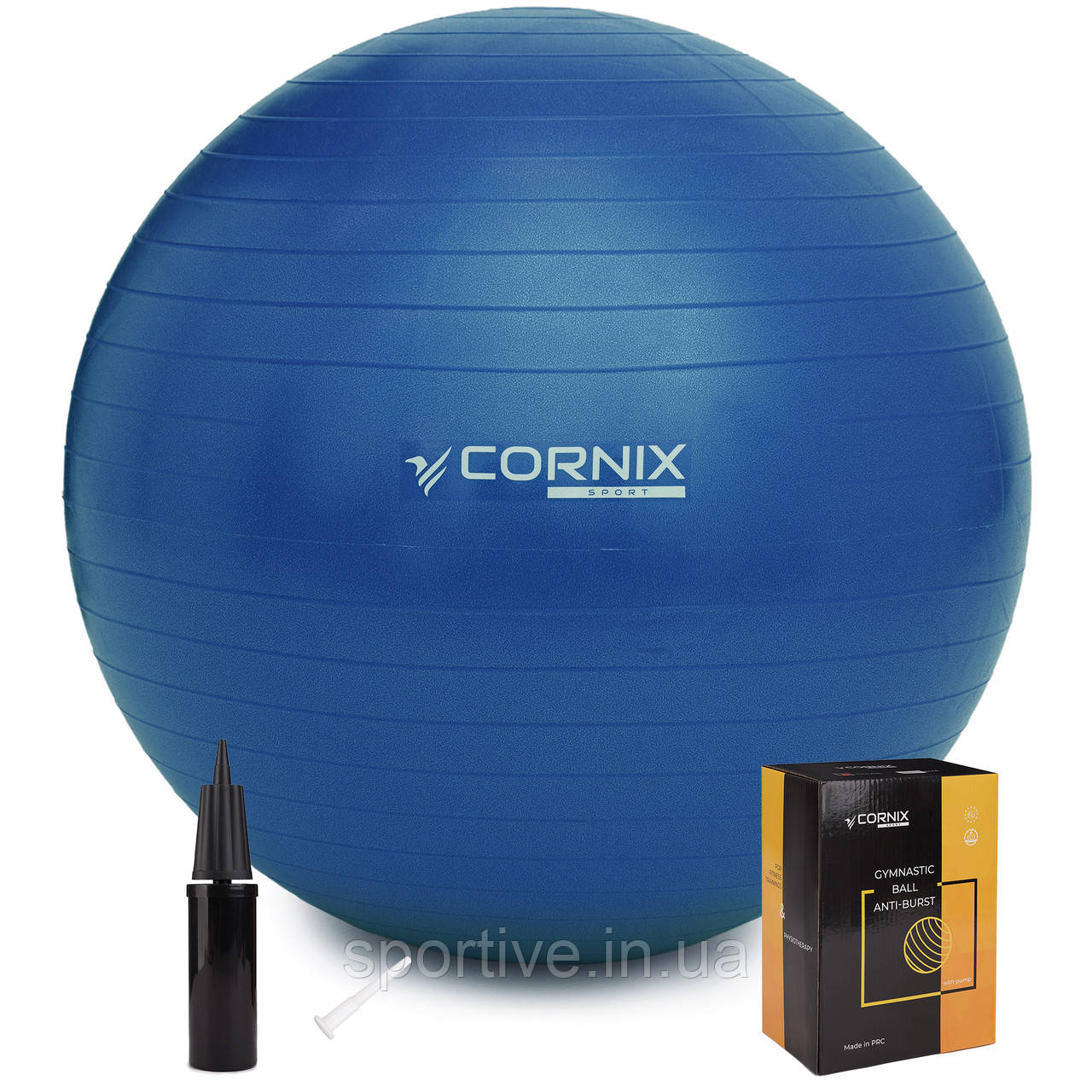 М'яч для фітнесу (фітбол) Cornix 55 см Anti-Burst XR-0015 Blue