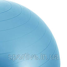 М'яч для фітнесу (фітбол) Springos 55 см Anti-Burst FB0006 Sky Blue, фото 5