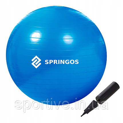 М'яч для фітнесу (фітбол) Springos 85 см Anti-Burst FB0009 Blue, фото 1