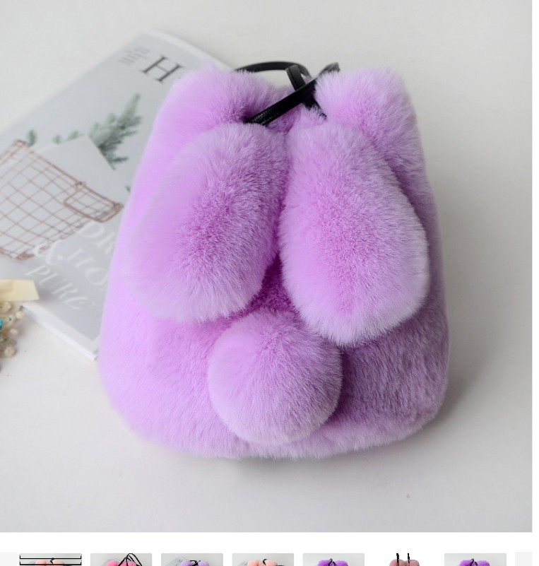 Хутряна сумка зі штучного хутра "Вушка", сумка-клатч із ланцюжком через плече, фото 1