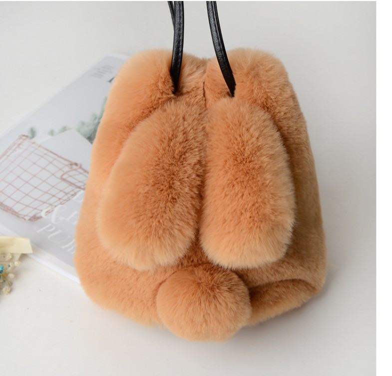 Хутряна сумка зі штучного хутра "Вушка", сумка-клатч із ланцюжком через плече, фото 1